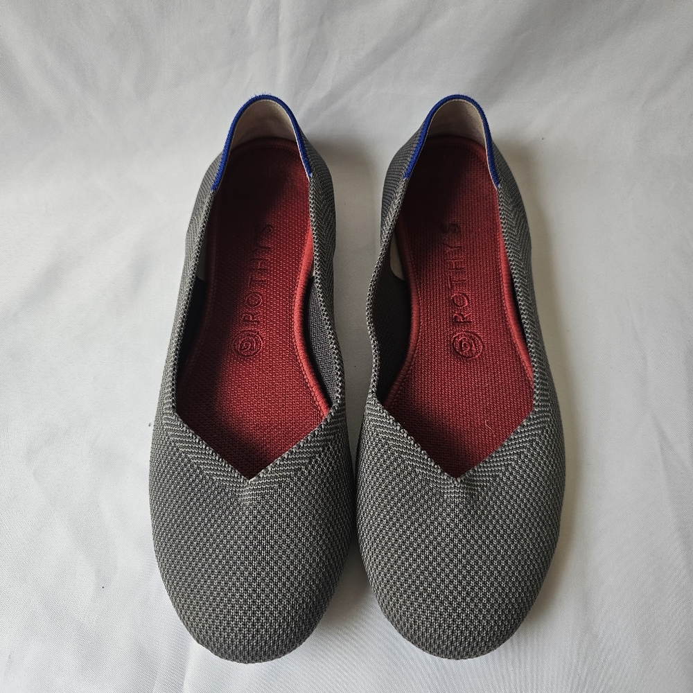 Rothy's Round Toe Ballet Flat Shoe in Charcoal Washable 9,5 - Picture 3 of 8